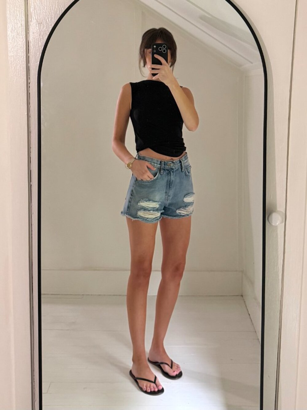 Carmar Distressed Ripped Cutoff Jean Shorts Size 25 Retail $188